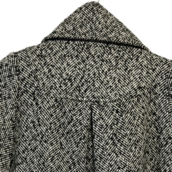 XXI Women's Black White 3/4 Sleeve Lined Tweed Coat Jacket Size Small Flare Knit - Picture 11 of 11